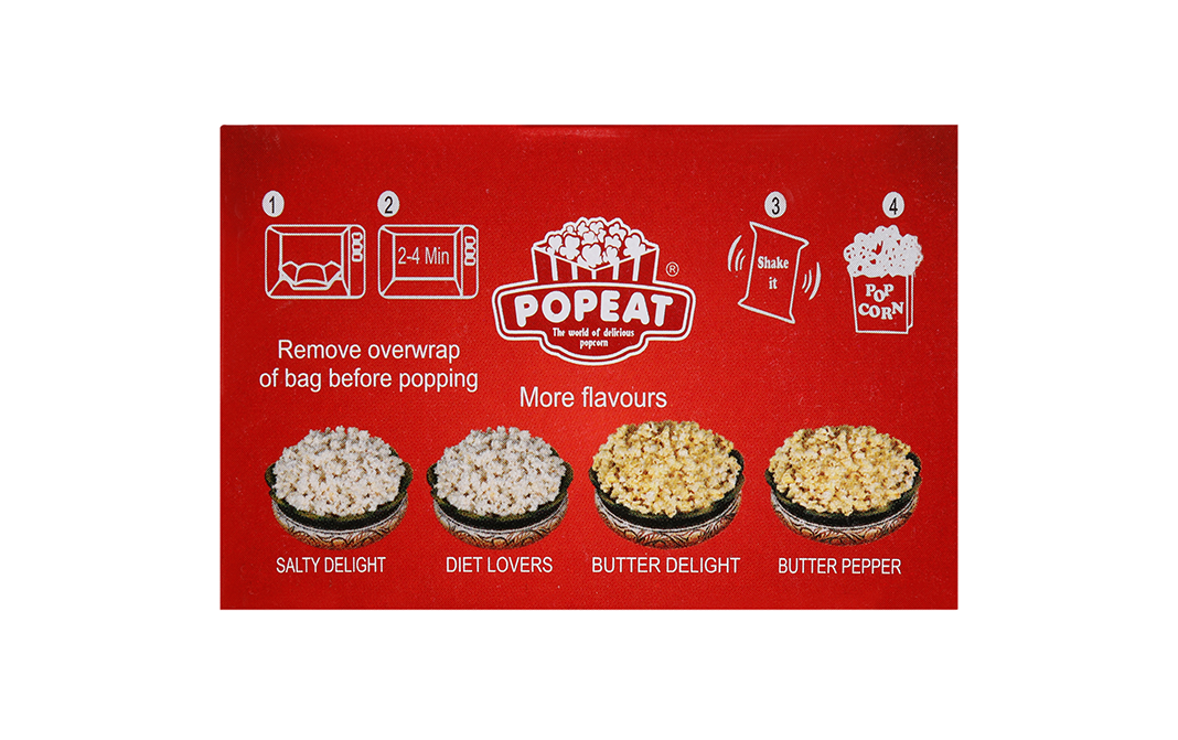 PopEat Microwave Popcorn Diet Lovers   Pack  180 grams